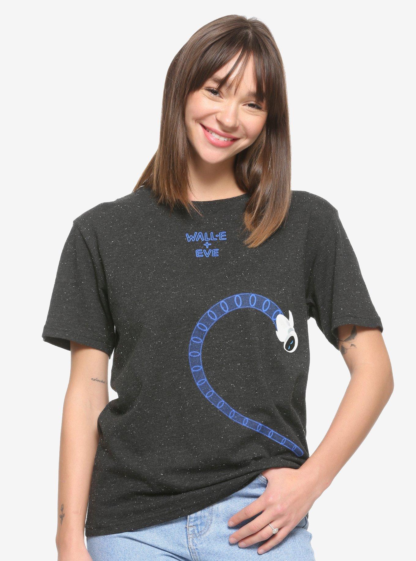 Disney Pixar WALL-E EVE Heart Couples T-Shirt - BoxLunch Exclusive, NAVY, hi-res
