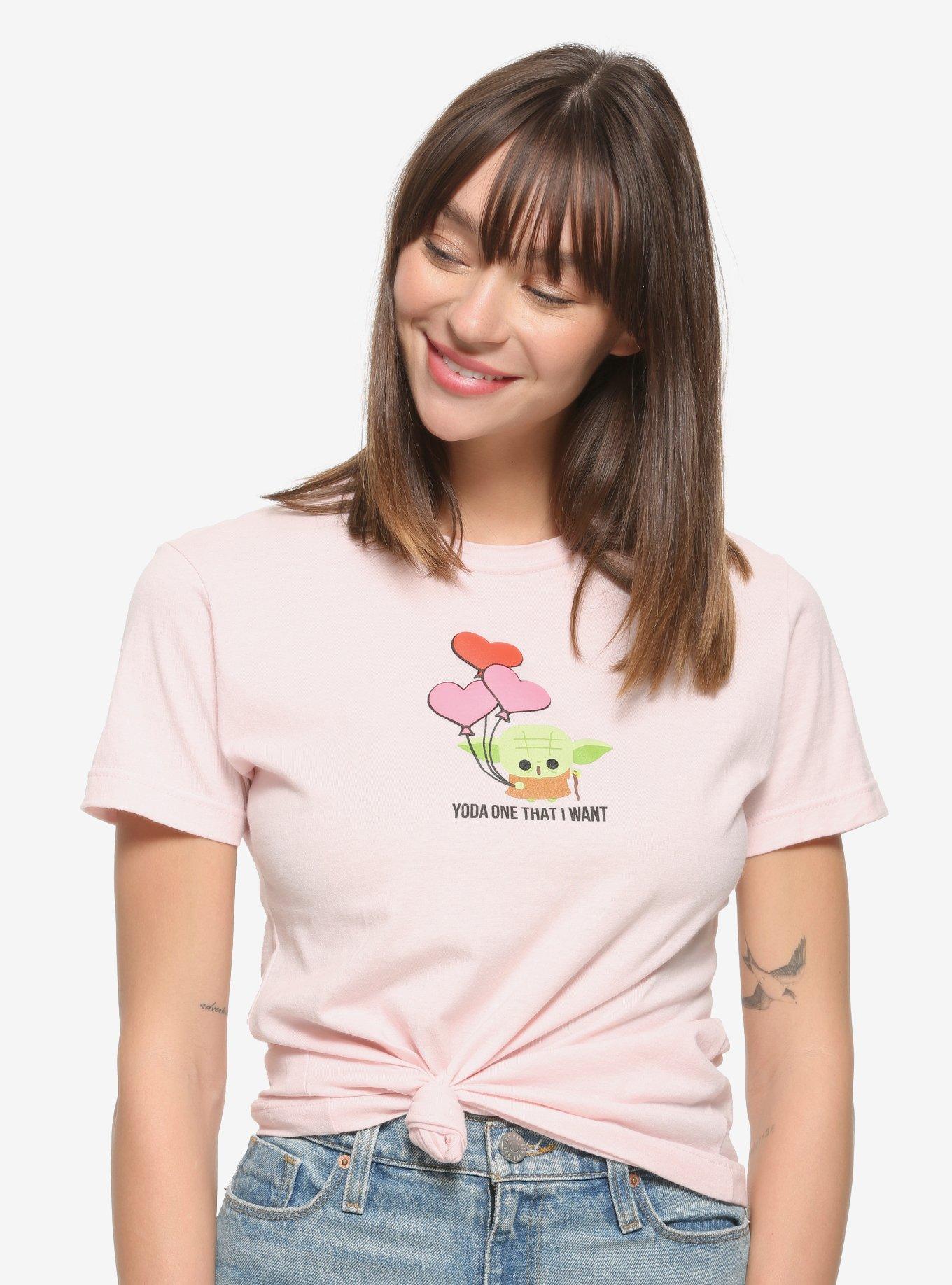 Star Wars Yoda One That I Want Women's T-Shirt - BoxLunch Exclusive, GREEN, hi-res