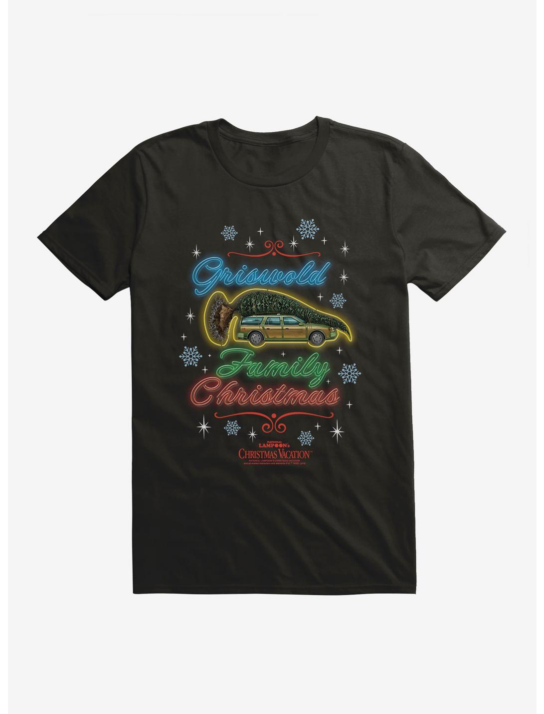 National Lampoon's Christmas Vacation Griswold Family Christmas Neon Sign T-Shirt, BLACK, hi-res