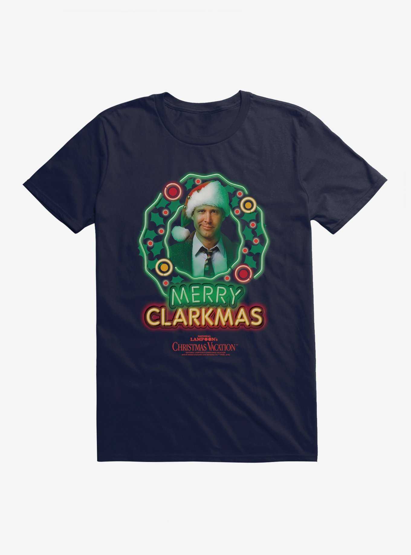 National Lampoon's Christmas Vacation Merry Clarkmas Neon Lights T-Shirt, , hi-res