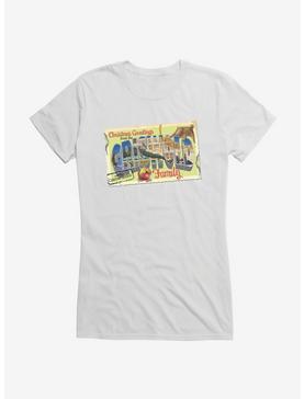 National Lampoon's Christmas Vacation Griswold Family Postcard Girls T-Shirt, WHITE, hi-res