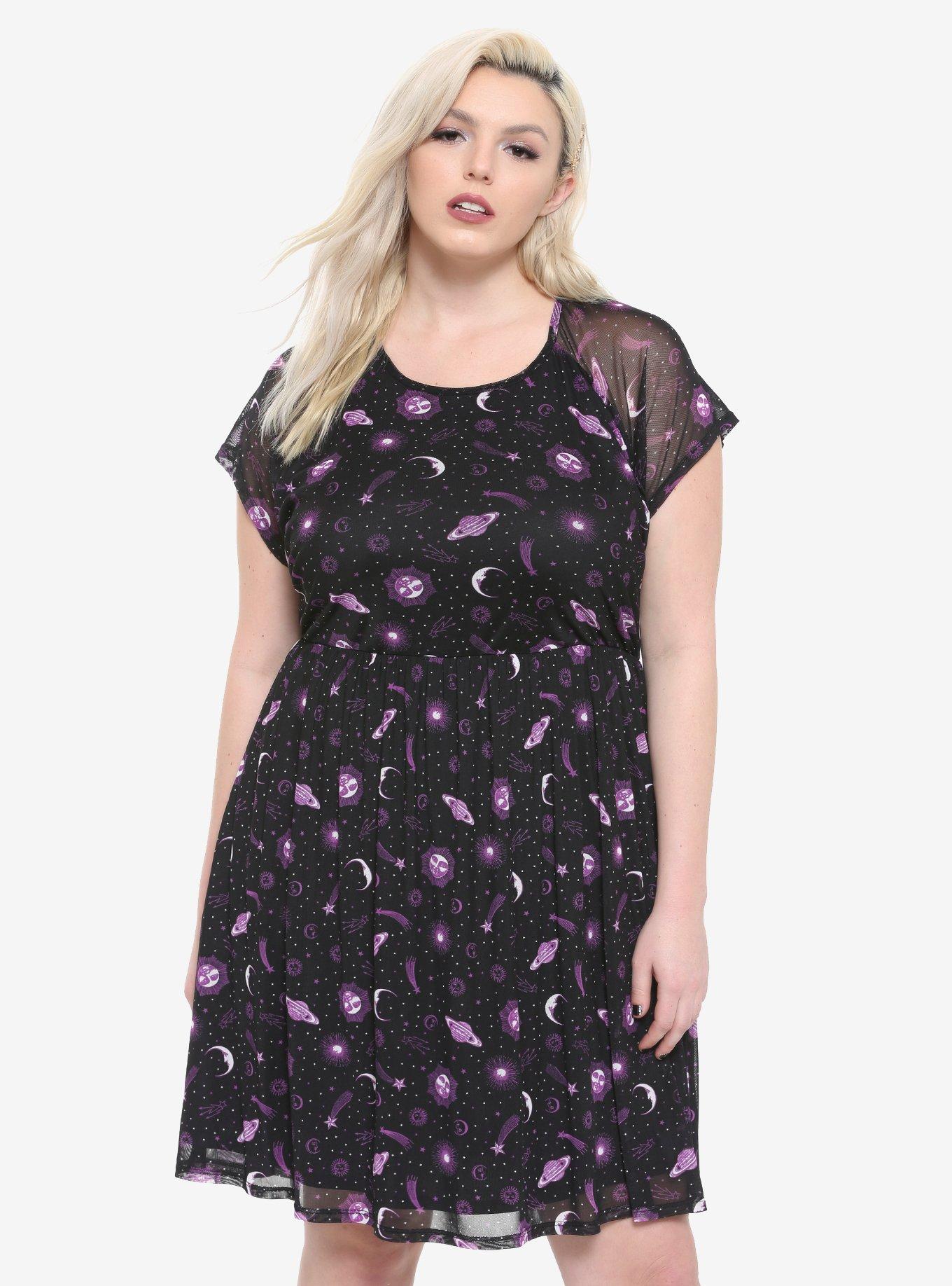 Celestial Mesh Layered Dress Plus Size | Hot Topic
