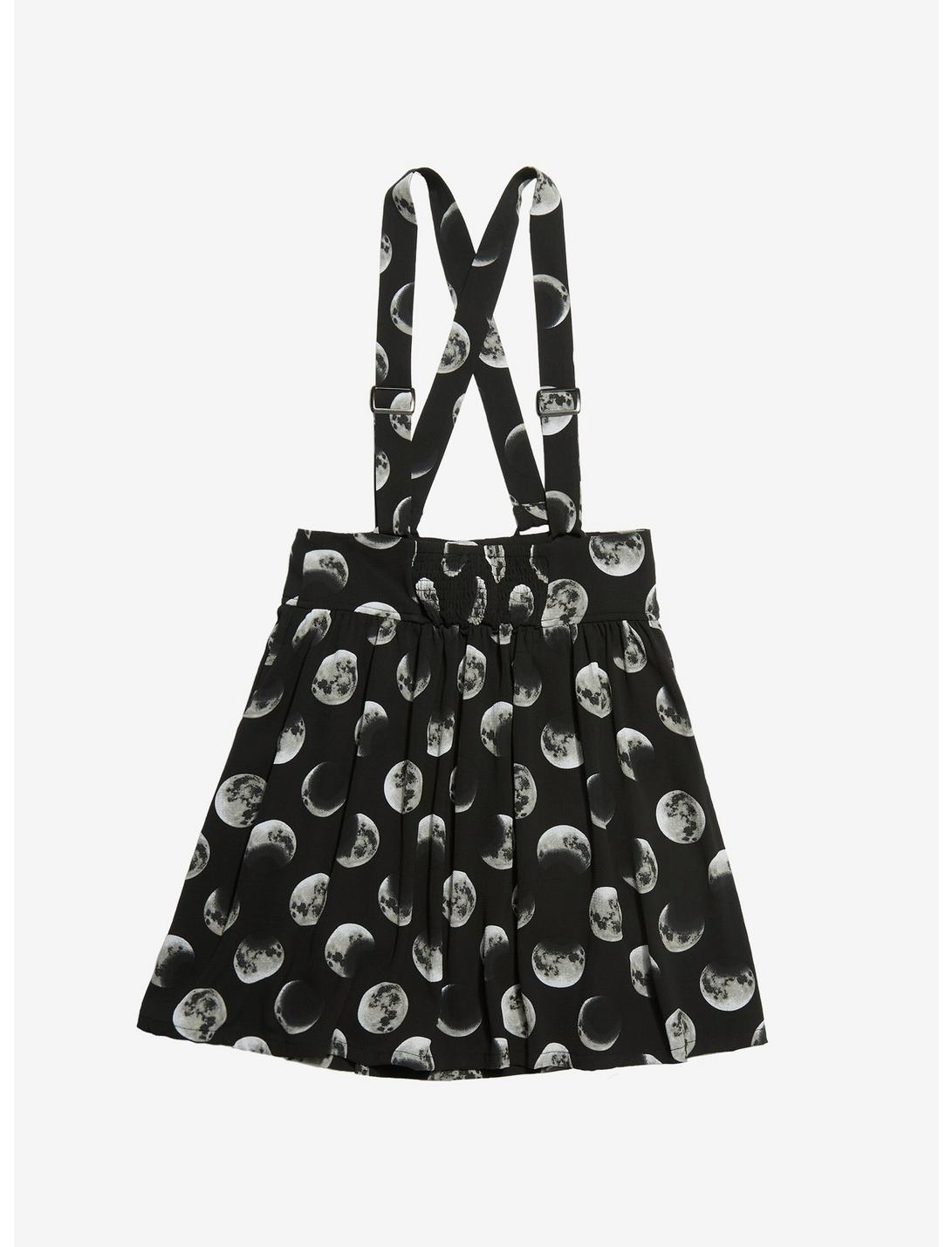 Moon Phase Suspender Skirt, BLACK, hi-res