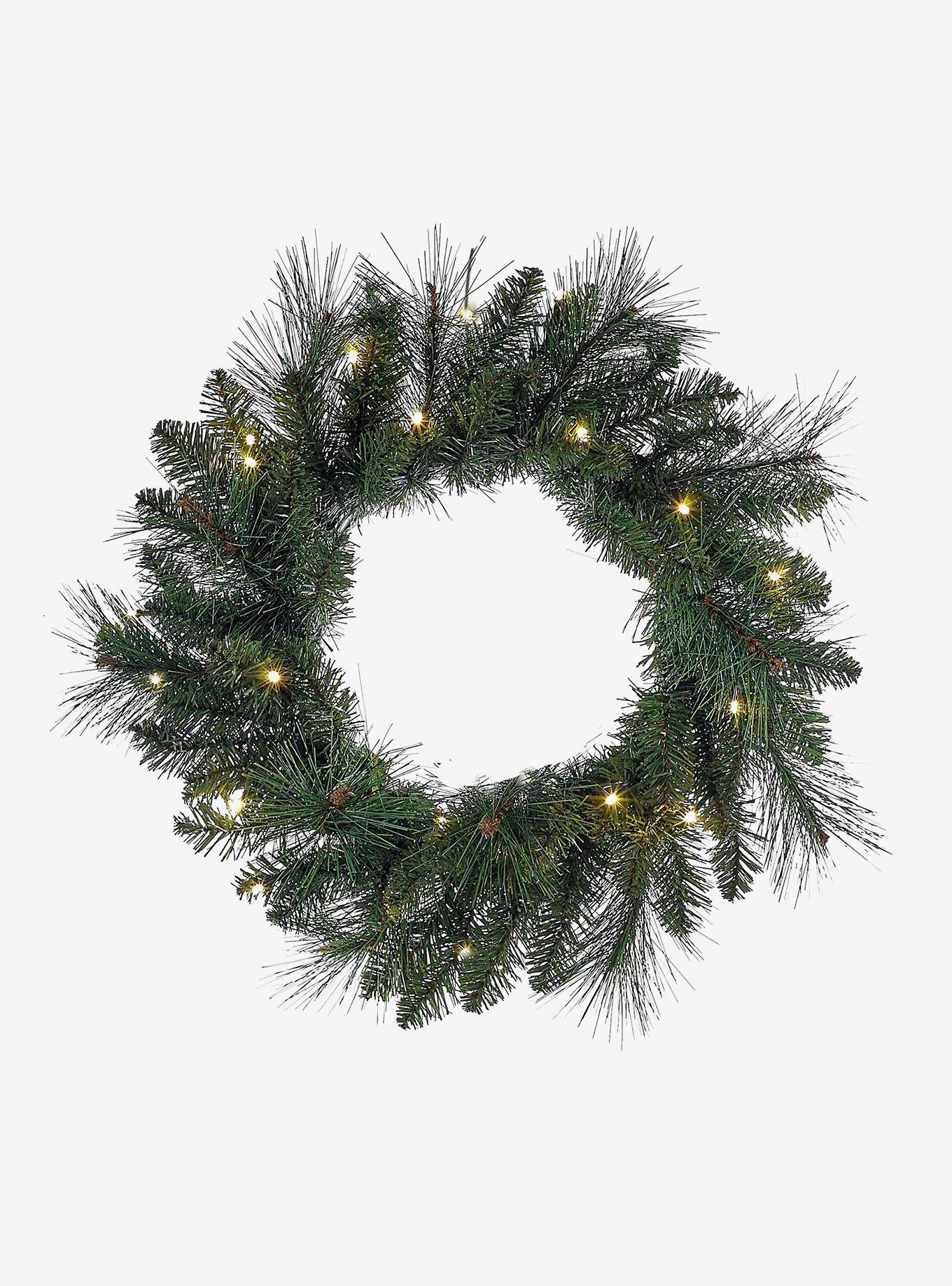 Battery-Operated Green Led Wreath, , hi-res