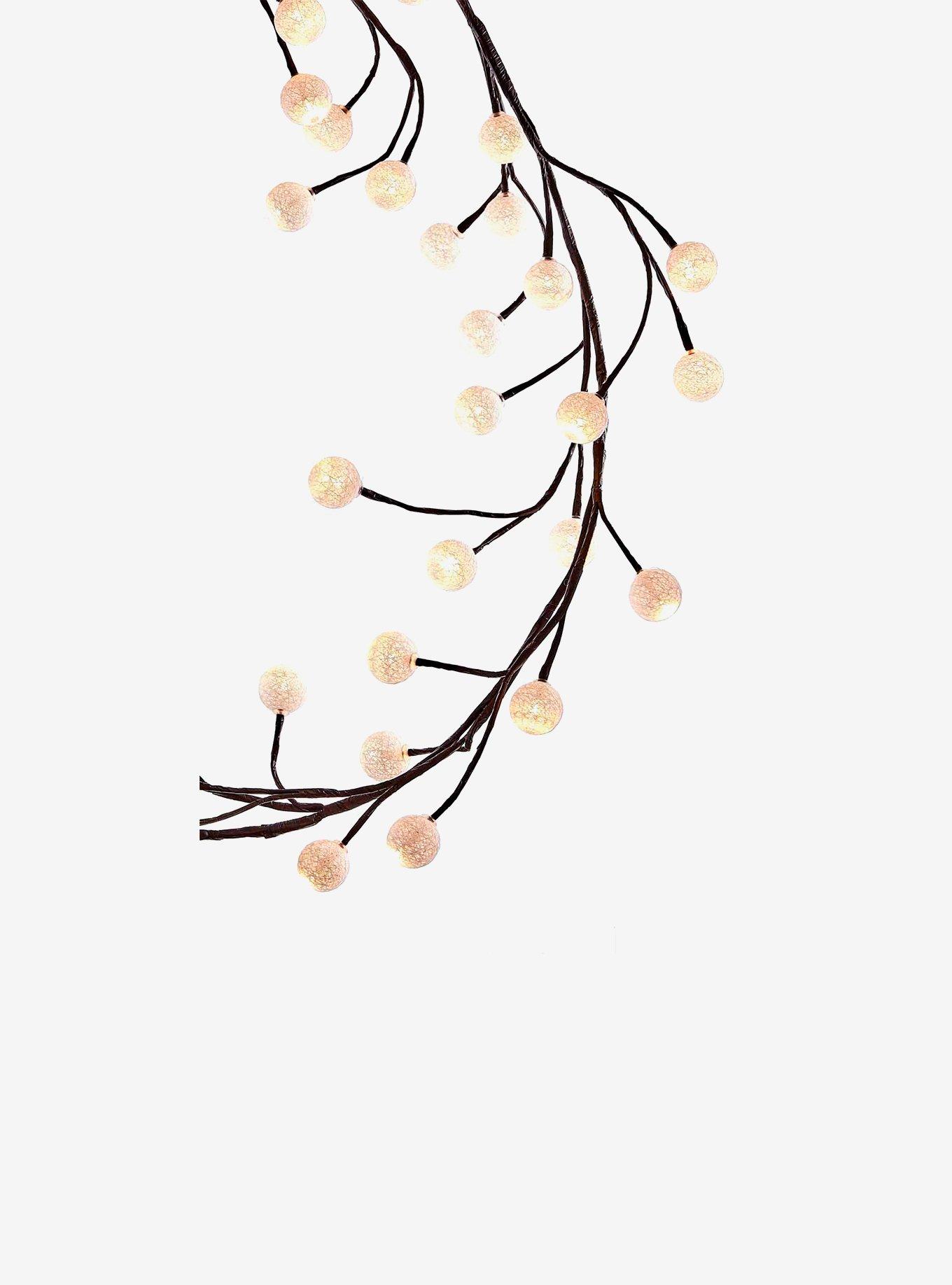 Brown Garland Warm White Cotton Ball 48 Led Light Set, , hi-res