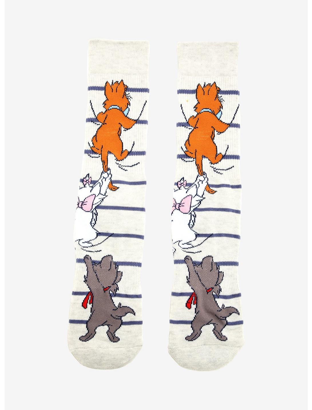 Disney The Aristocats Climb Striped Crew Socks - BoxLunch Exclusive, , hi-res