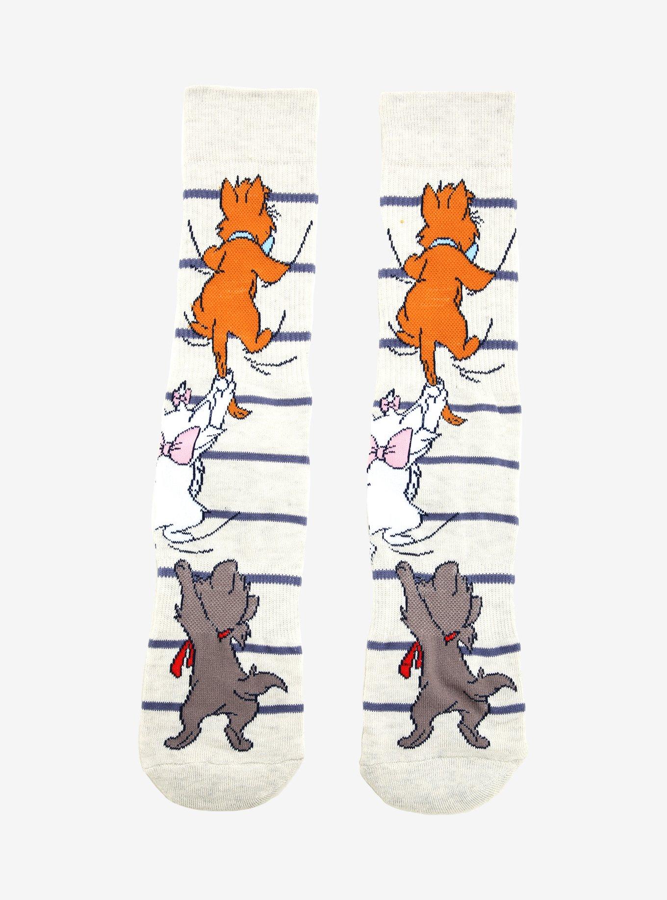 Disney The Aristocats Climb Striped Crew Socks - BoxLunch Exclusive, , hi-res