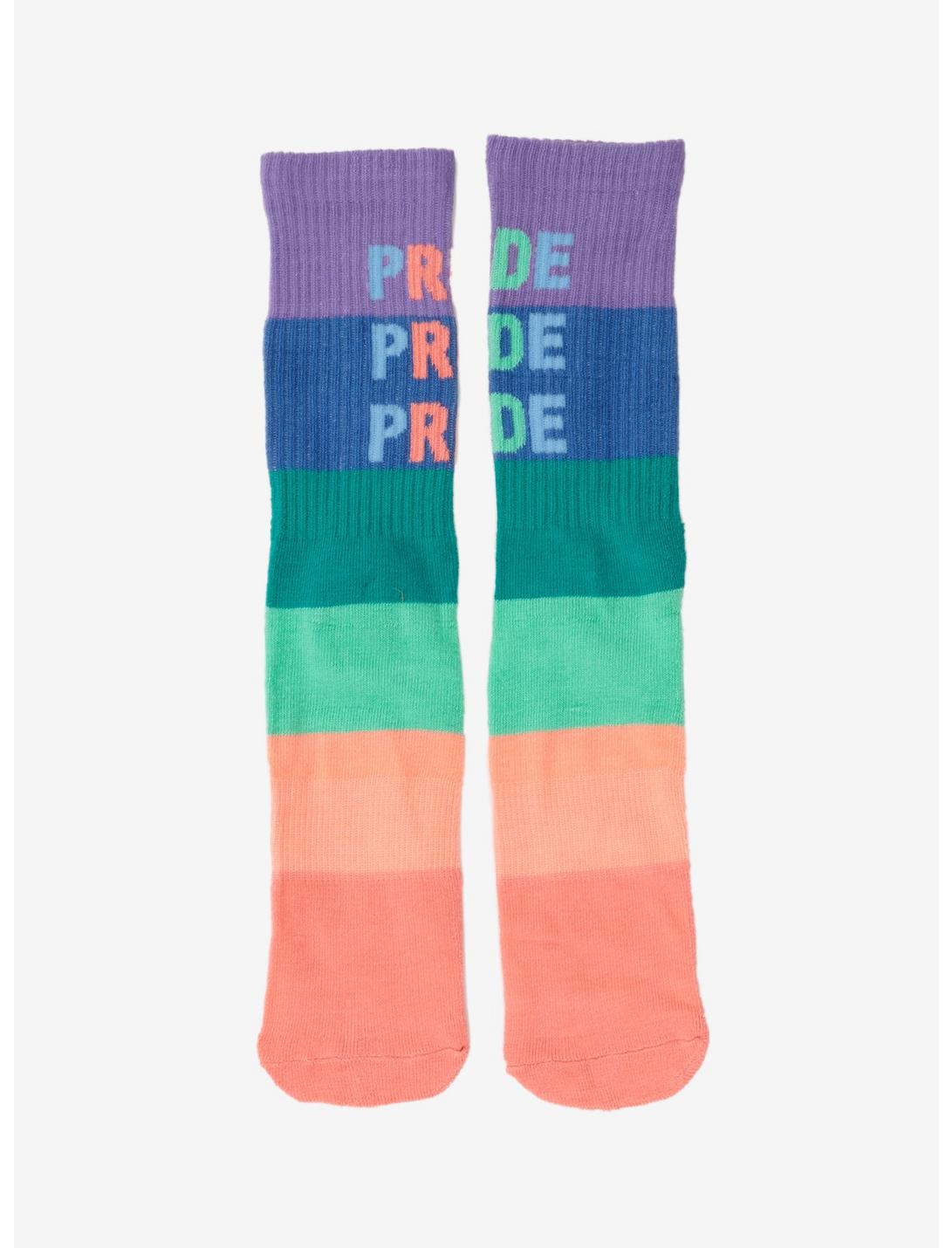 Pride Pride Pride Gradient Crew Socks - BoxLunch Exclusive, , hi-res