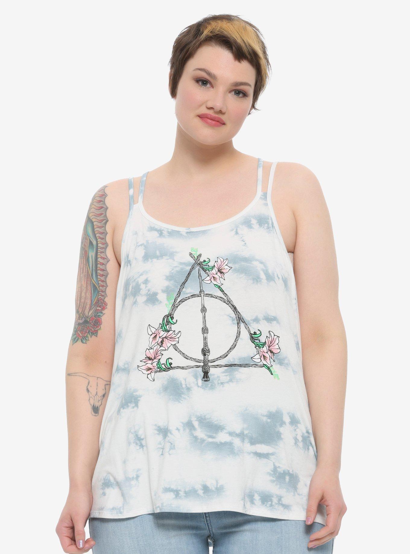 Harry Potter Deathly Hallows Lily Strappy Tank Top Plus Size, MULTI, hi-res