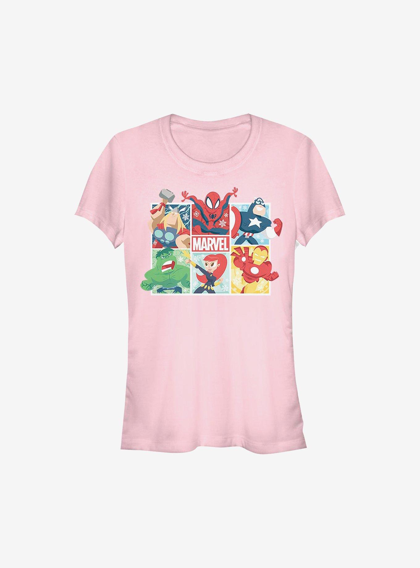Marvel Avengers Hero Squares Holiday Girls T-Shirt