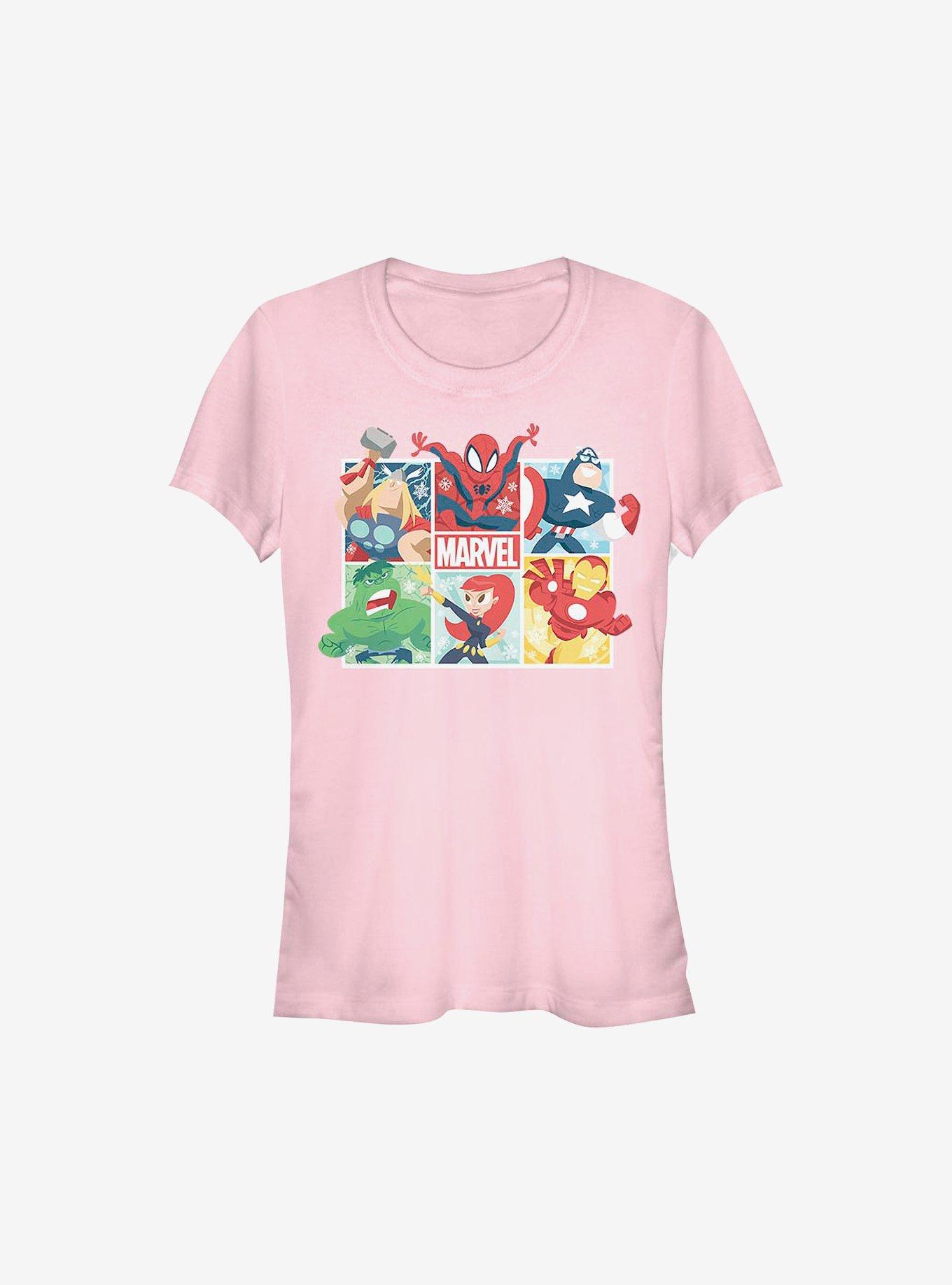 Marvel Avengers Hero Squares Holiday Girls T-Shirt, , hi-res