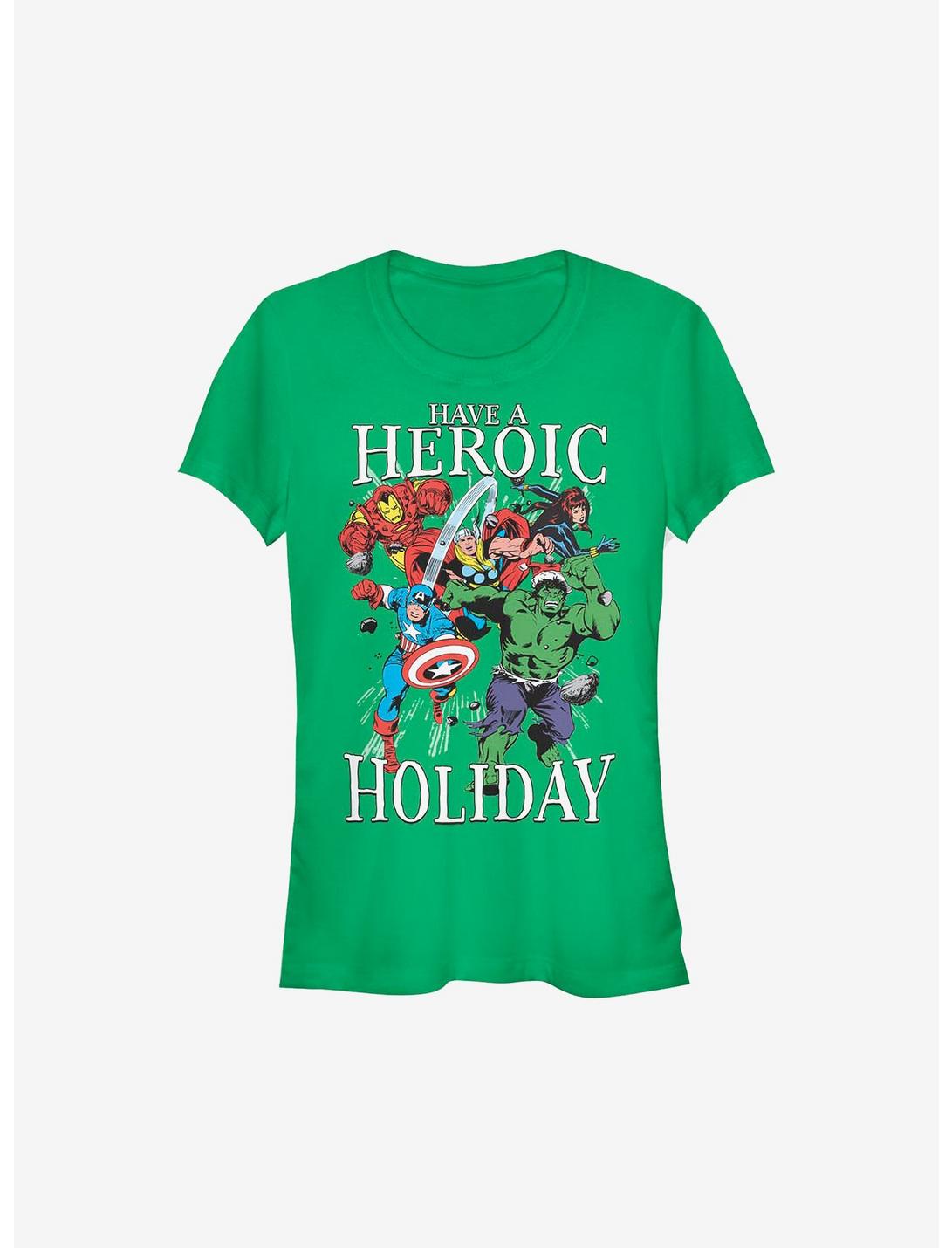Marvel Avengers Heroic Family Holiday Girls T-Shirt, KELLY, hi-res
