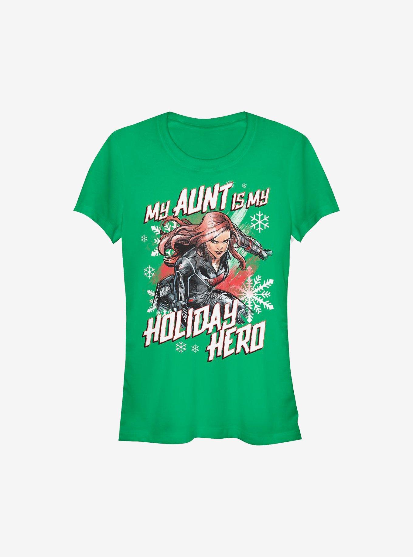 Marvel Black Widow Holiday Aunt Girls T-Shirt, KELLY, hi-res