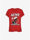 Marvel Deadpool Aunt Is On The Naughty List Holiday Girls T-Shirt, RED, hi-res