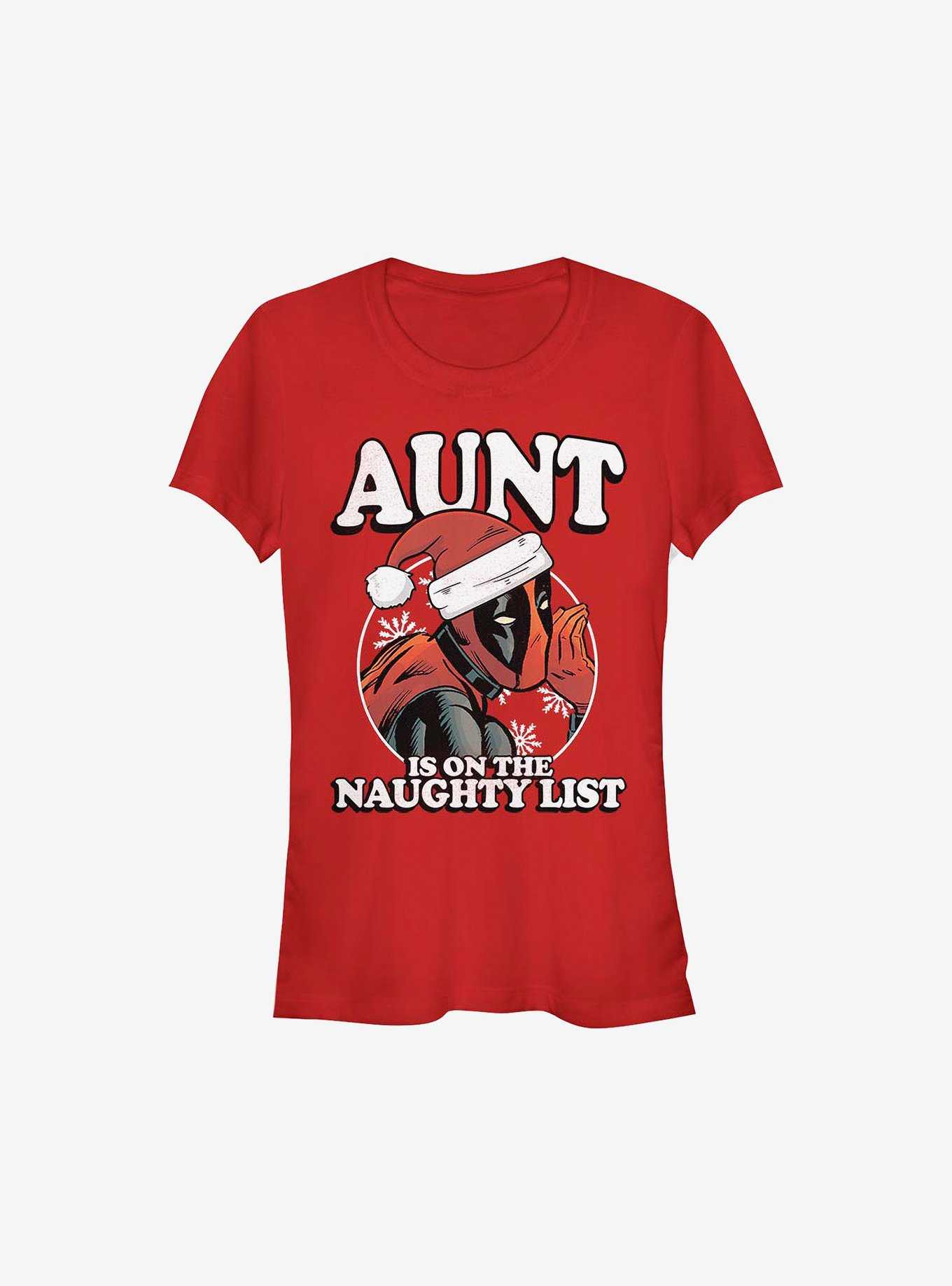 Marvel Deadpool Aunt Is On The Naughty List Holiday Girls T-Shirt, , hi-res