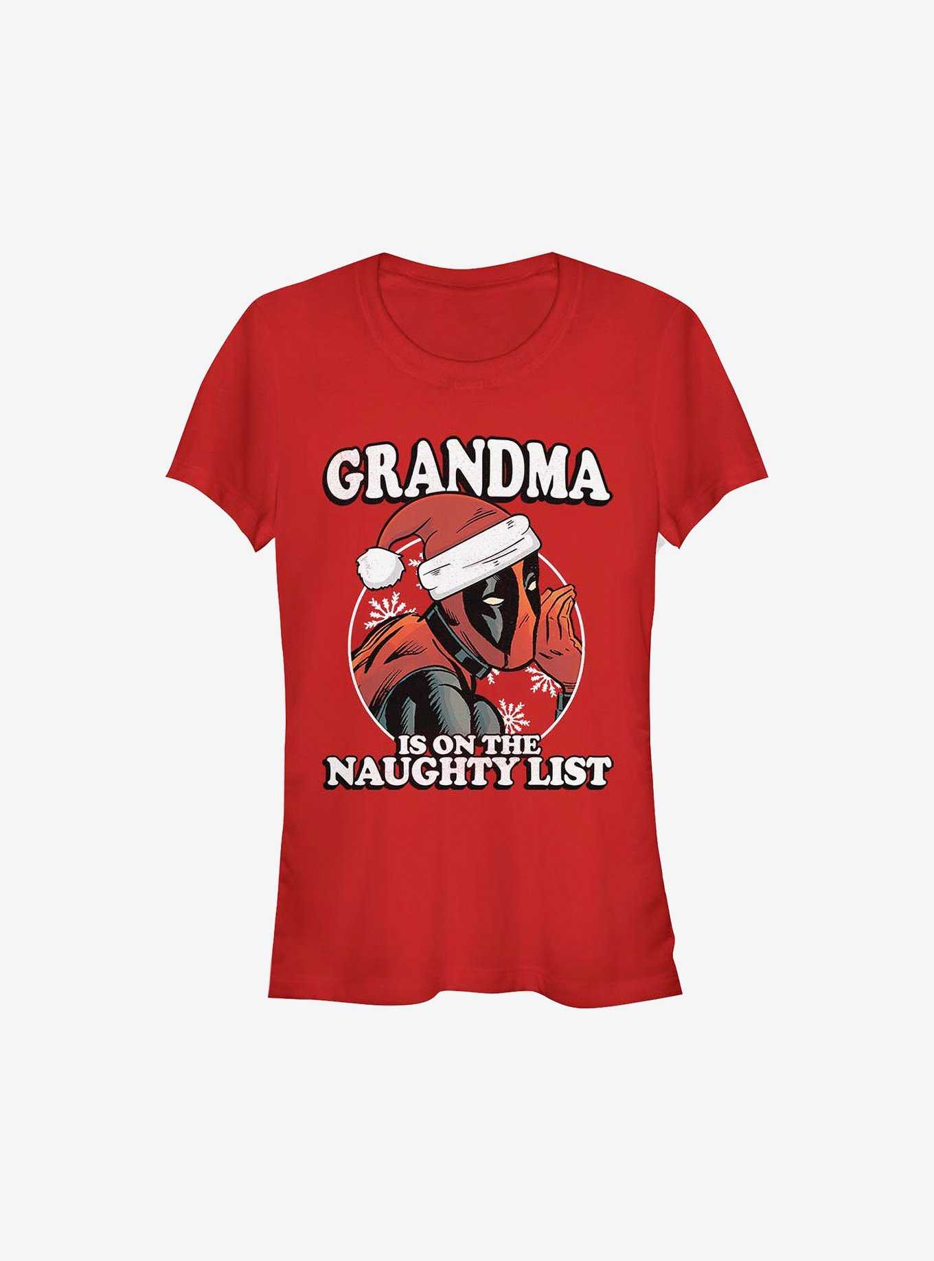 Marvel Deadpool Grandma Is On The Naughty List Holiday Girls T-Shirt, , hi-res