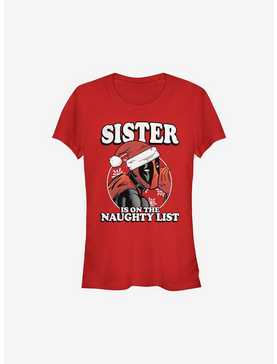 Marvel Deadpool Sister Is On The Naughty List Holiday Girls T-Shirt, , hi-res