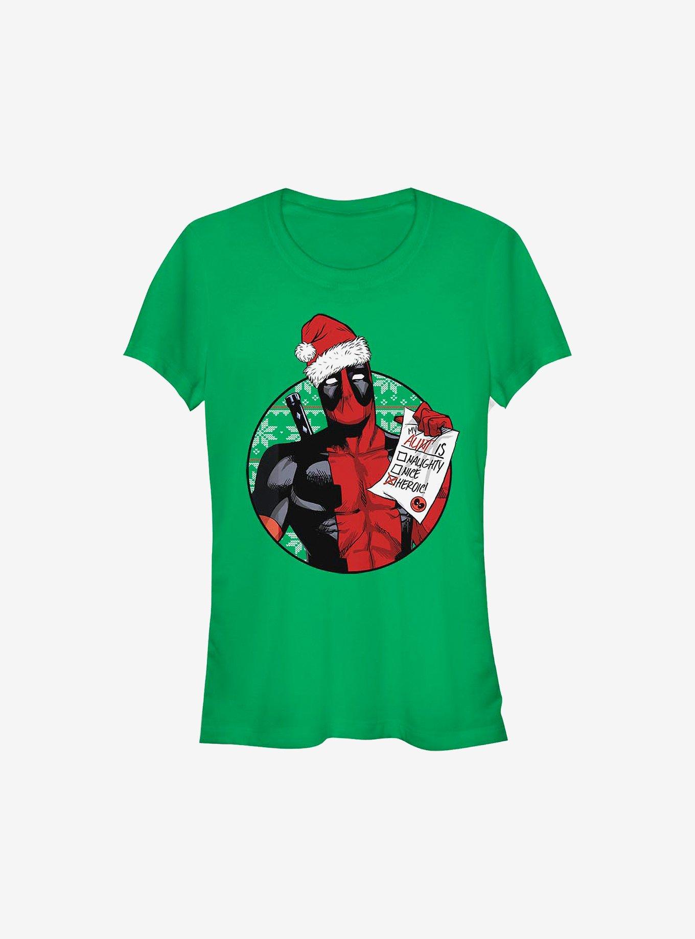 Marvel Deadpool Heroic Aunt Holiday Girls T-Shirt, KELLY, hi-res