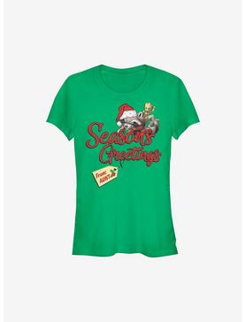 Marvel Guardians Of The Galaxy Rocket Greetings From Aunt Holiday Girls T-Shirt, , hi-res
