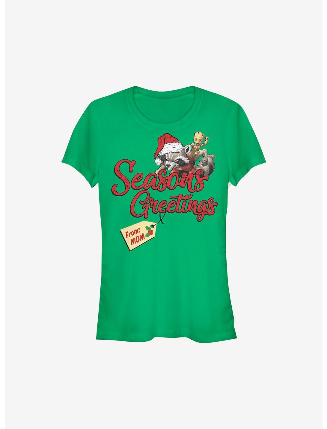 Marvel Guardians Of The Galaxy Rocket Greetings From Mom Holiday Girls T-Shirt, KELLY, hi-res