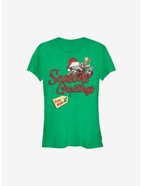 Marvel Guardians Of The Galaxy Rocket Greetings From Mom Holiday Girls T-Shirt, , hi-res