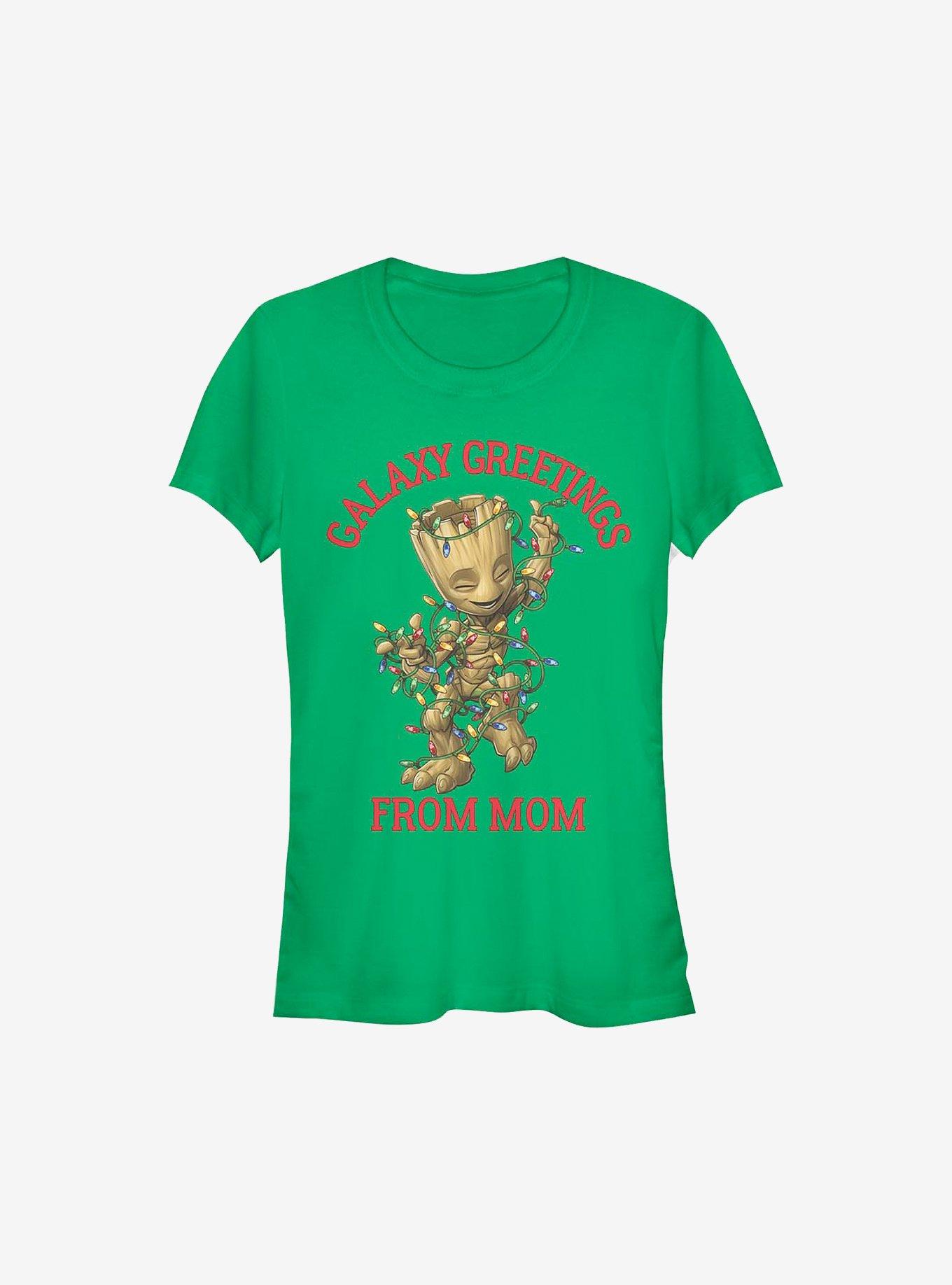Marvel Guardians Of The Galaxy Christmas Groot Greetings From Mom Girls T-Shirt, , hi-res