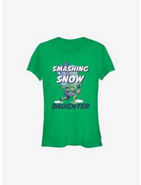 Marvel Hulk Smashing Through The Snow Daughter Holiday Girls T-Shirt, , hi-res
