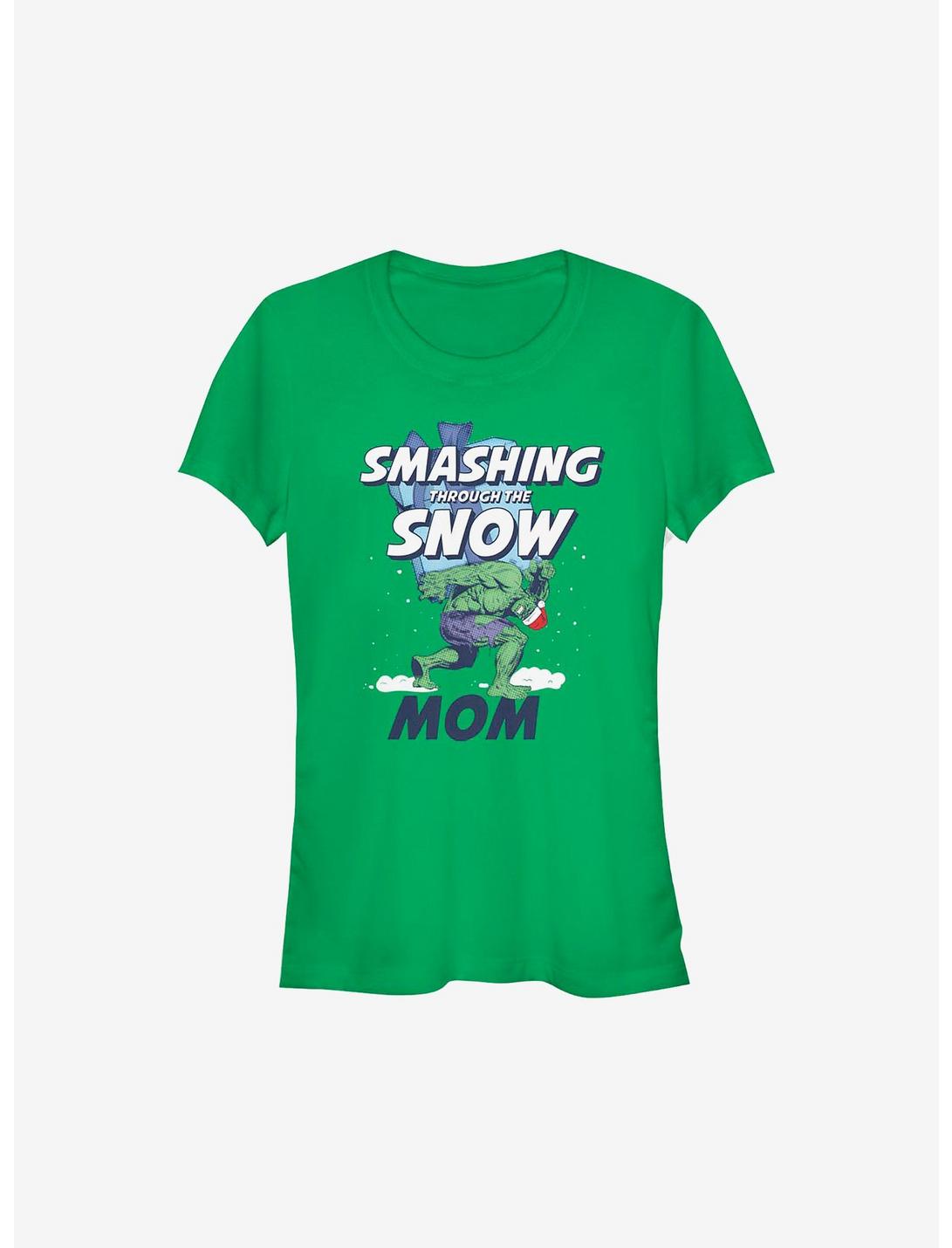 Marvel Hulk Smashing Through The Snow Mom Holiday Girls T-Shirt, KELLY, hi-res