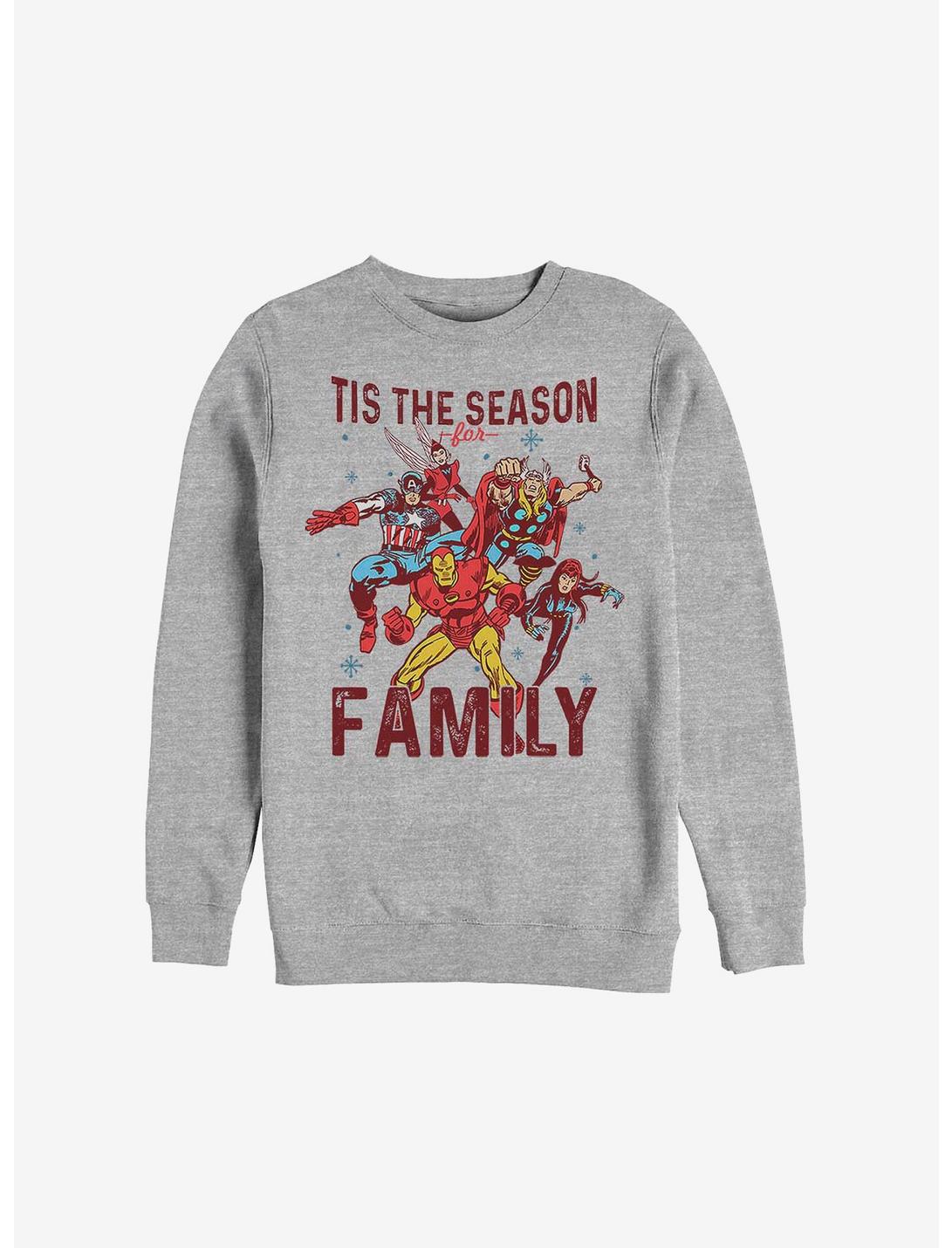 Marvel Avengers Family Season Holiday Sweatshirt, ATH HTR, hi-res