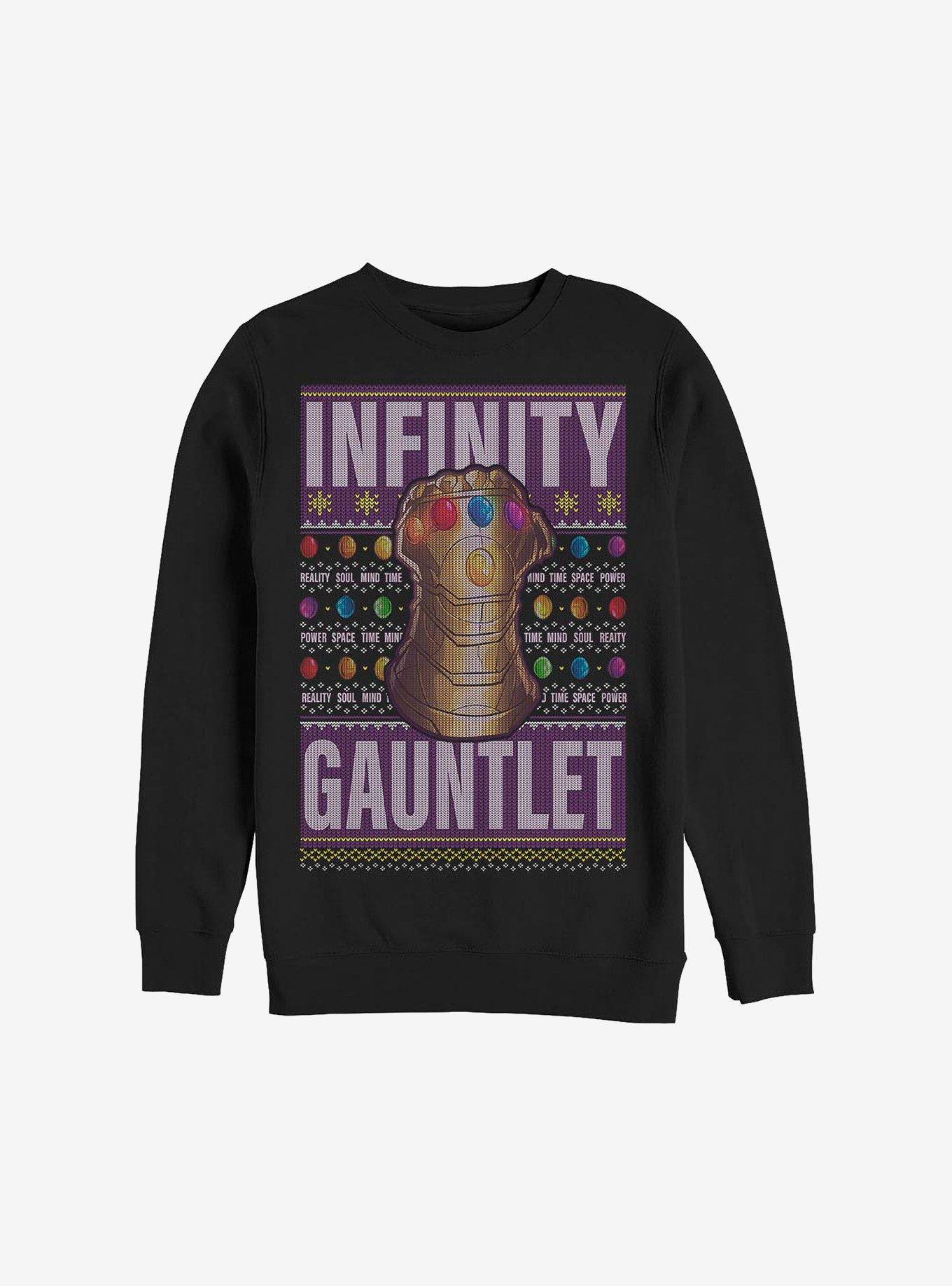 Marvel Avengers Guantlet Sweater Holiday Sweatshirt, BLACK, hi-res