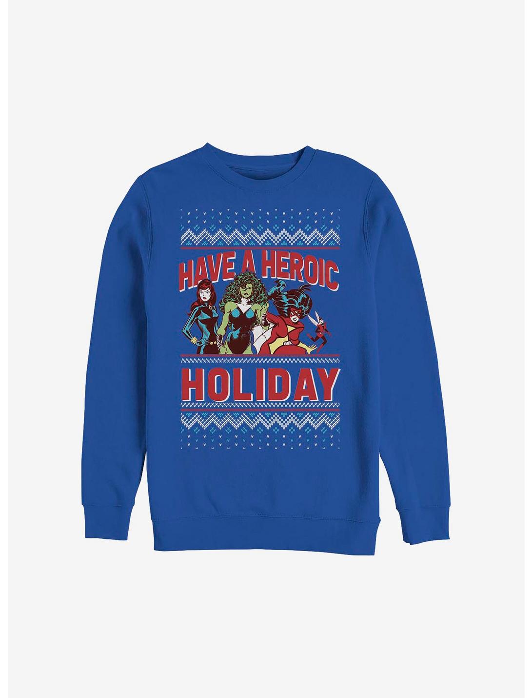 Marvel Avengers Heroic Holiday Sweatshirt, ROYAL, hi-res