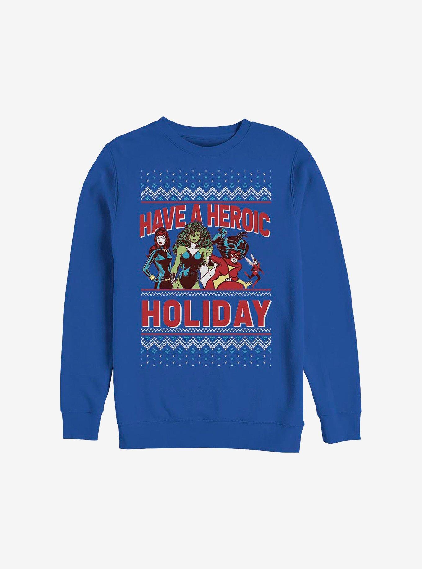Marvel Avengers Heroic Holiday Sweatshirt, ROYAL, hi-res