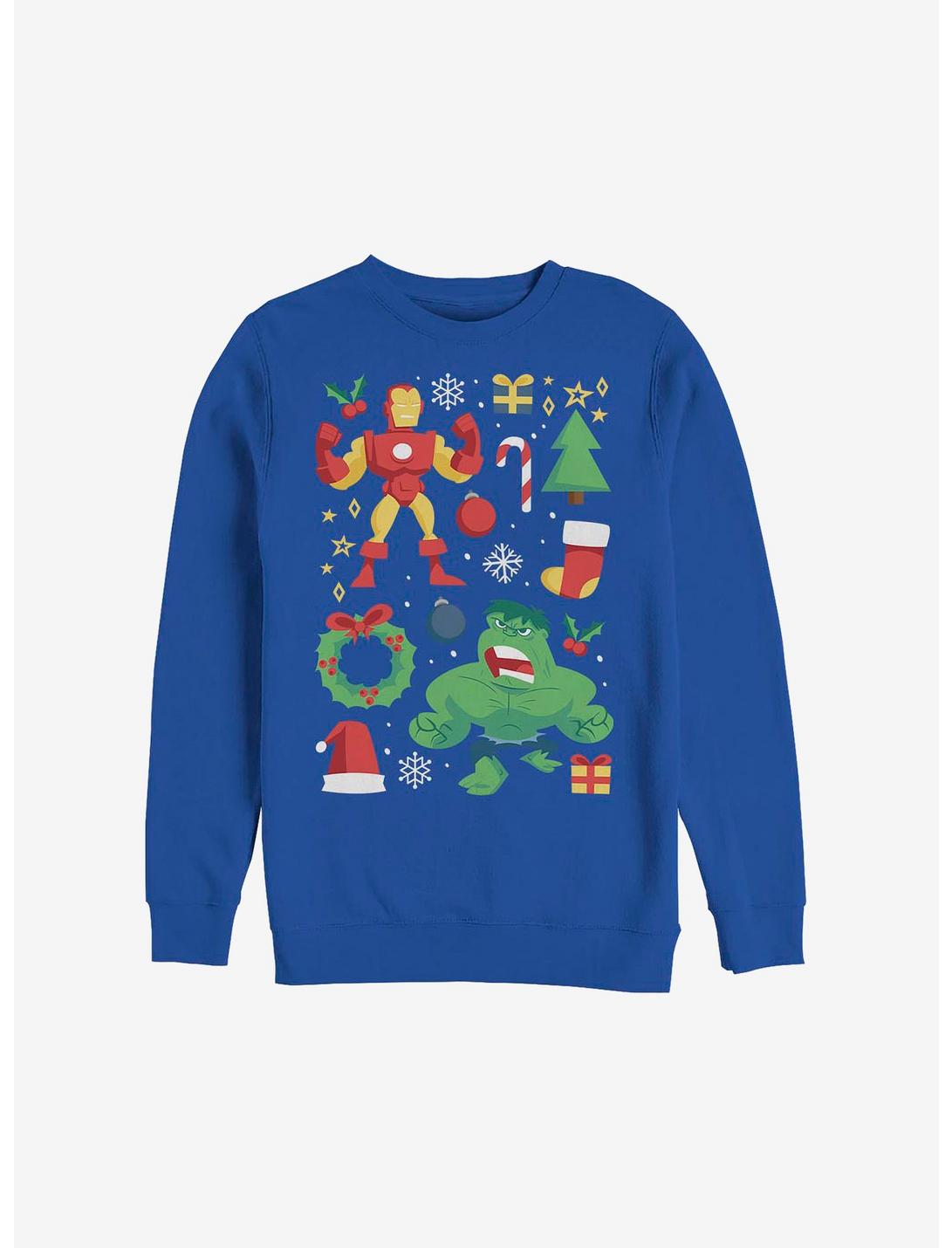 Marvel Avengers Holiday Cheer Sweatshirt, ROYAL, hi-res