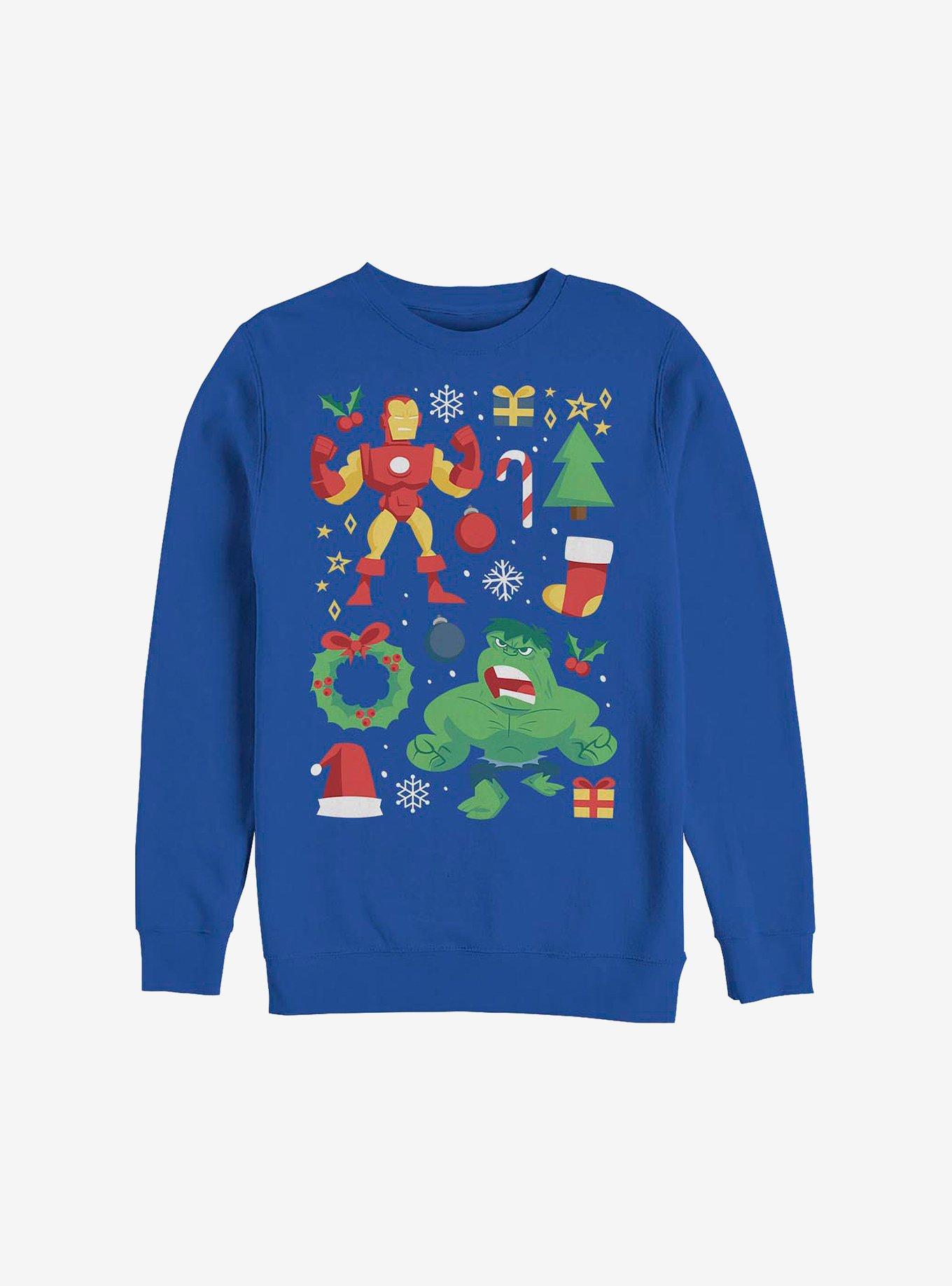 Marvel Avengers Holiday Cheer Sweatshirt, ROYAL, hi-res