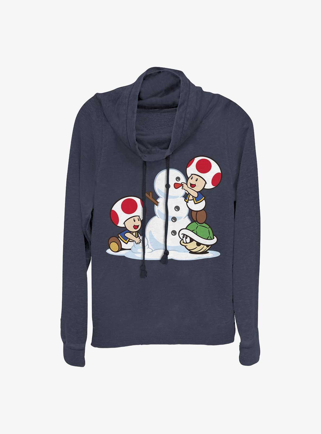 Super Mario Frosty Toad Holiday Cowl Neck Long-Sleeve Girls Top, , hi-res