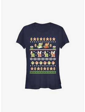 Super Mario Nordic Pattern Holiday Girls T-Shirt, , hi-res