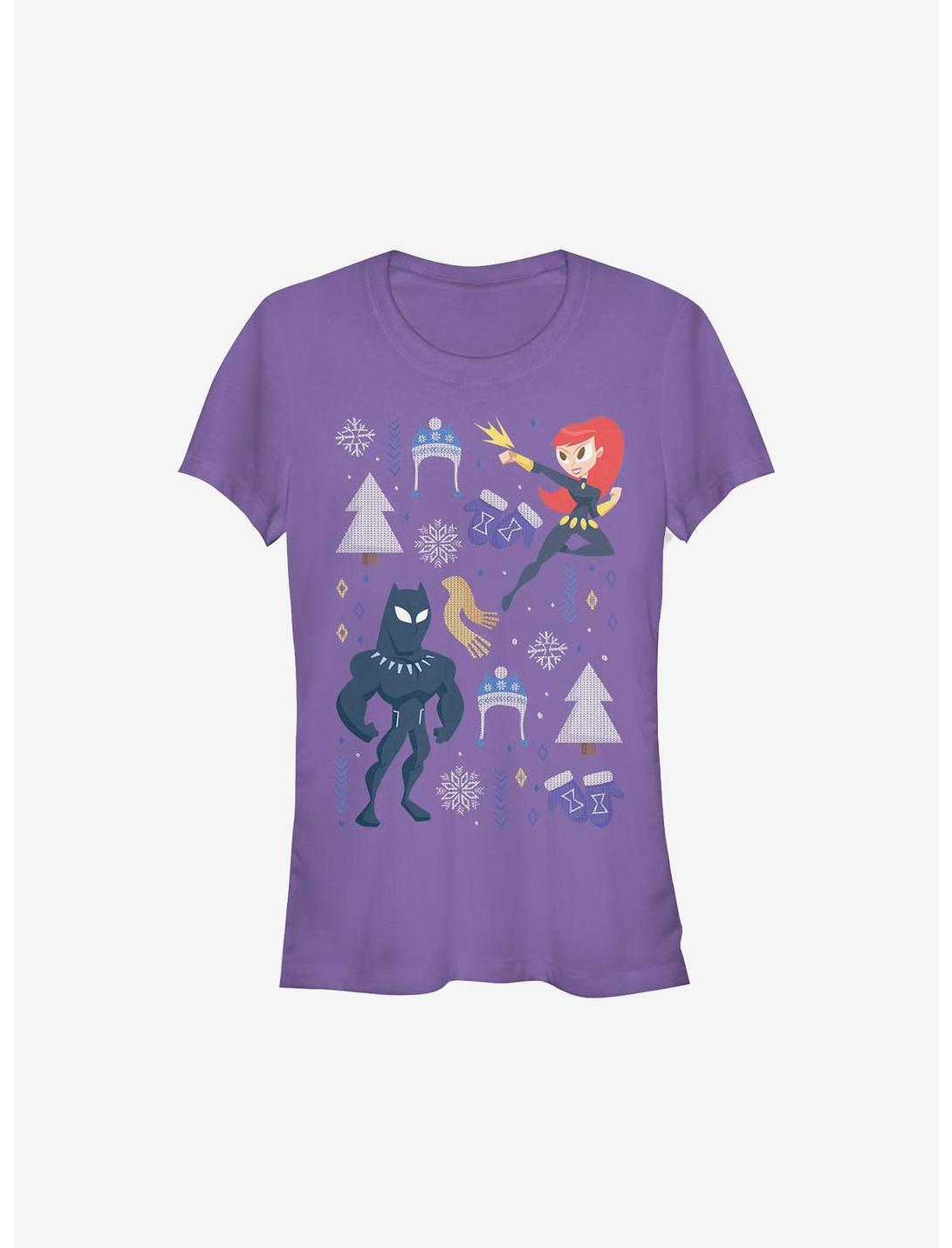 Marvel Black Panther Widow Holiday Girls T-Shirt, PURPLE, hi-res