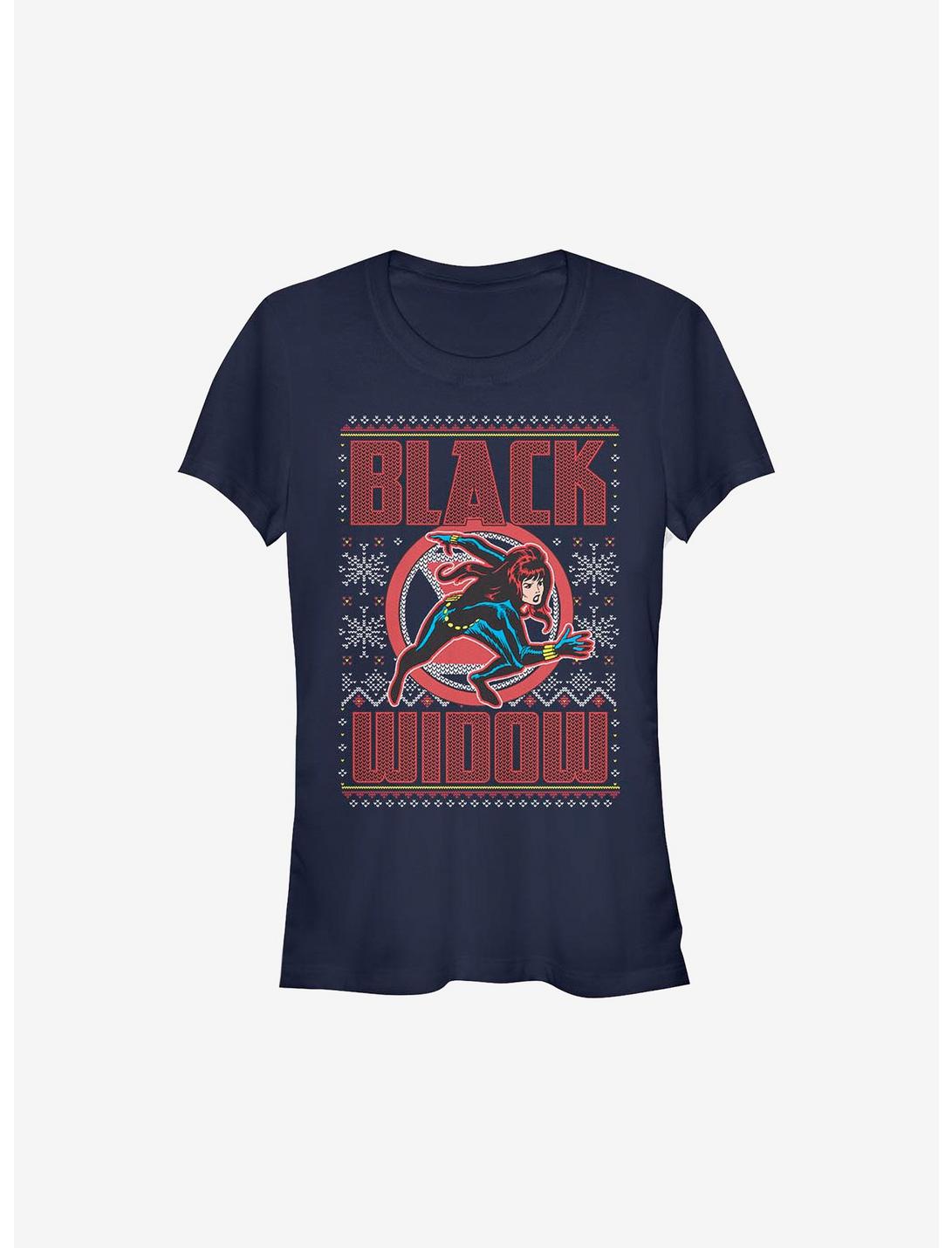 Marvel Black Widow Christmas Pattern Girls T-Shirt, , hi-res