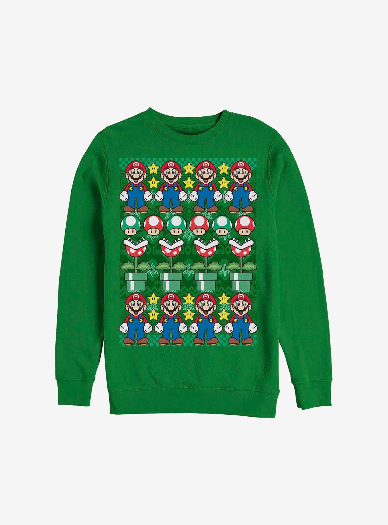 Super Mario Holiday Sweatshirt, KELLY, hi-res