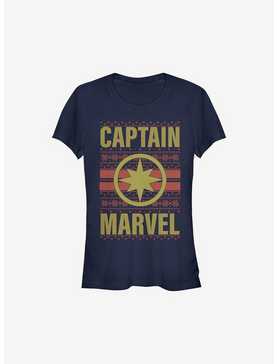 Marvel Captain Marvel Christmas Pattern Sweater Girls T-Shirt, , hi-res