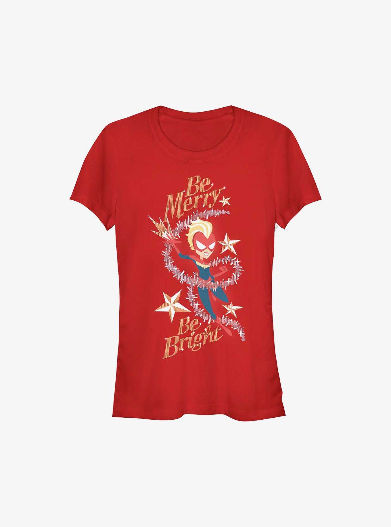 Marvel Captain Marvel Be Merry Holiday Girls T-Shirt, , hi-res