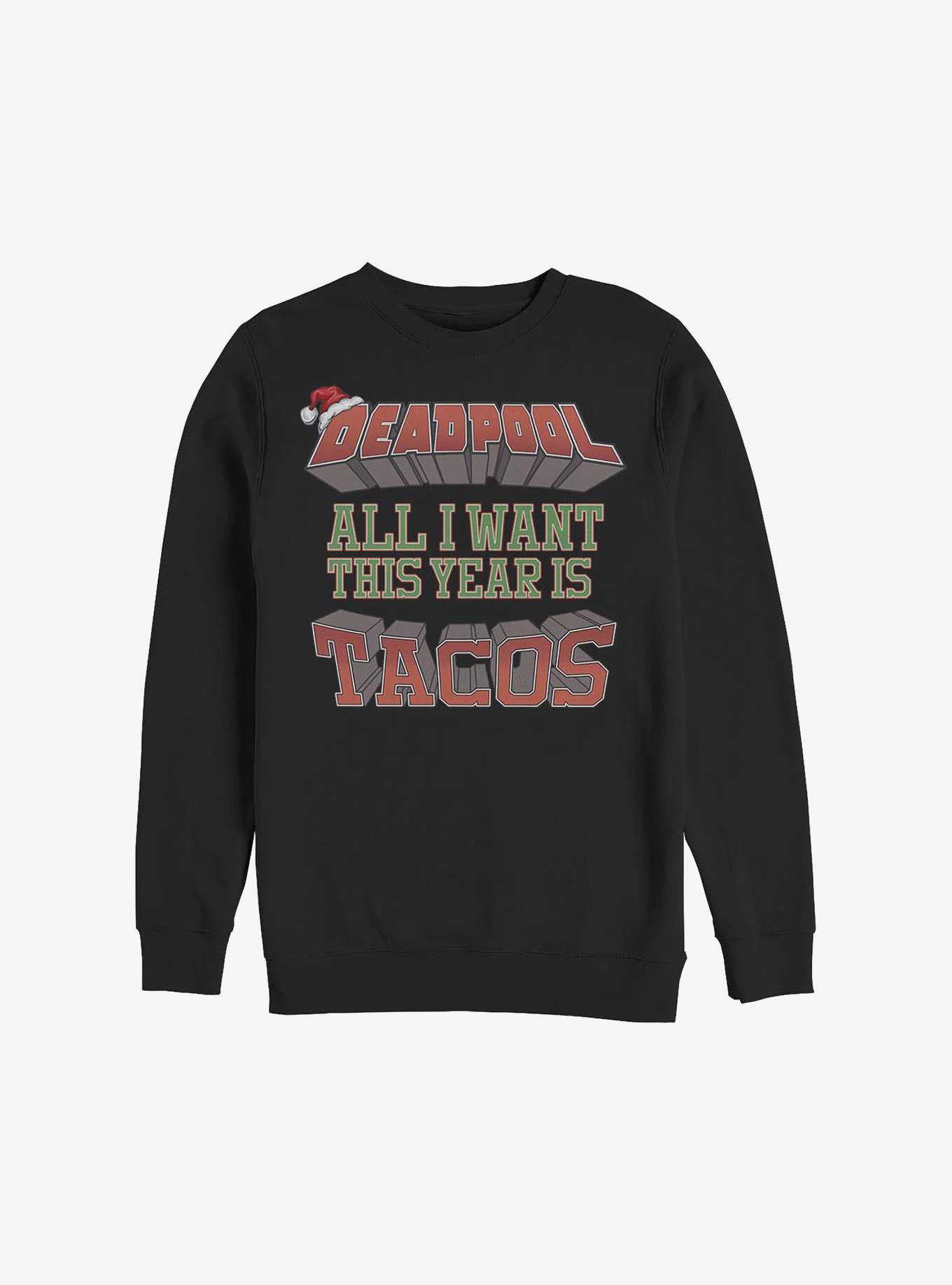 Marvel Deadpool Tacos This Year Holiday Sweatshirt, , hi-res