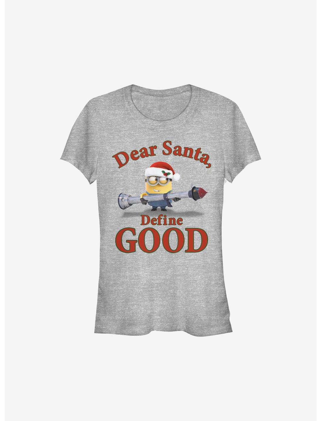 Minion Define Good Holiday Girls T-Shirt, ATH HTR, hi-res