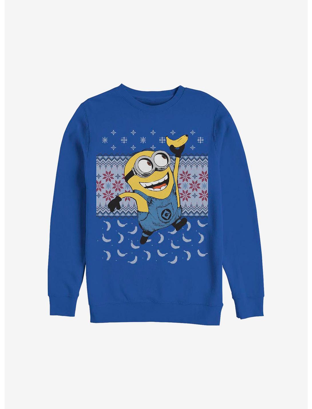 Minion Banana Christmas Sweatshirt, ROYAL, hi-res