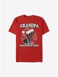 Marvel Deadpool Grandpa Is On the Naughty List Holiday T-Shirt, RED, hi-res