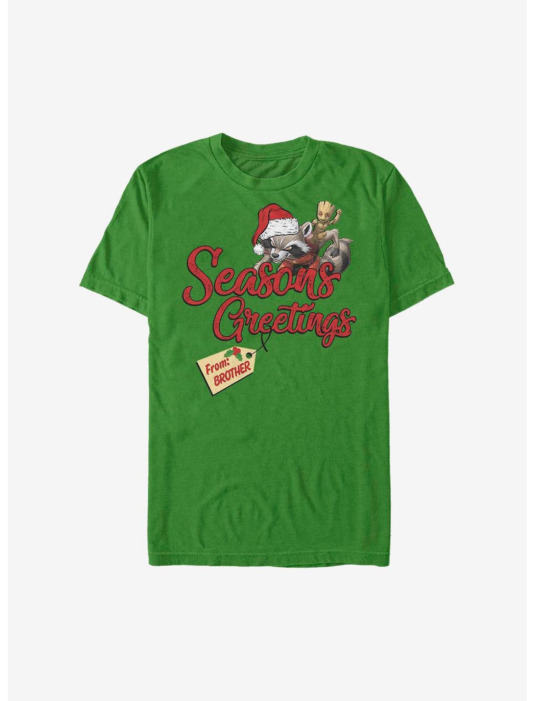 Marvel Guardians Of The Galaxy Seasons Greetings From Brother Holiday T-Shirt, KELLY, hi-res
