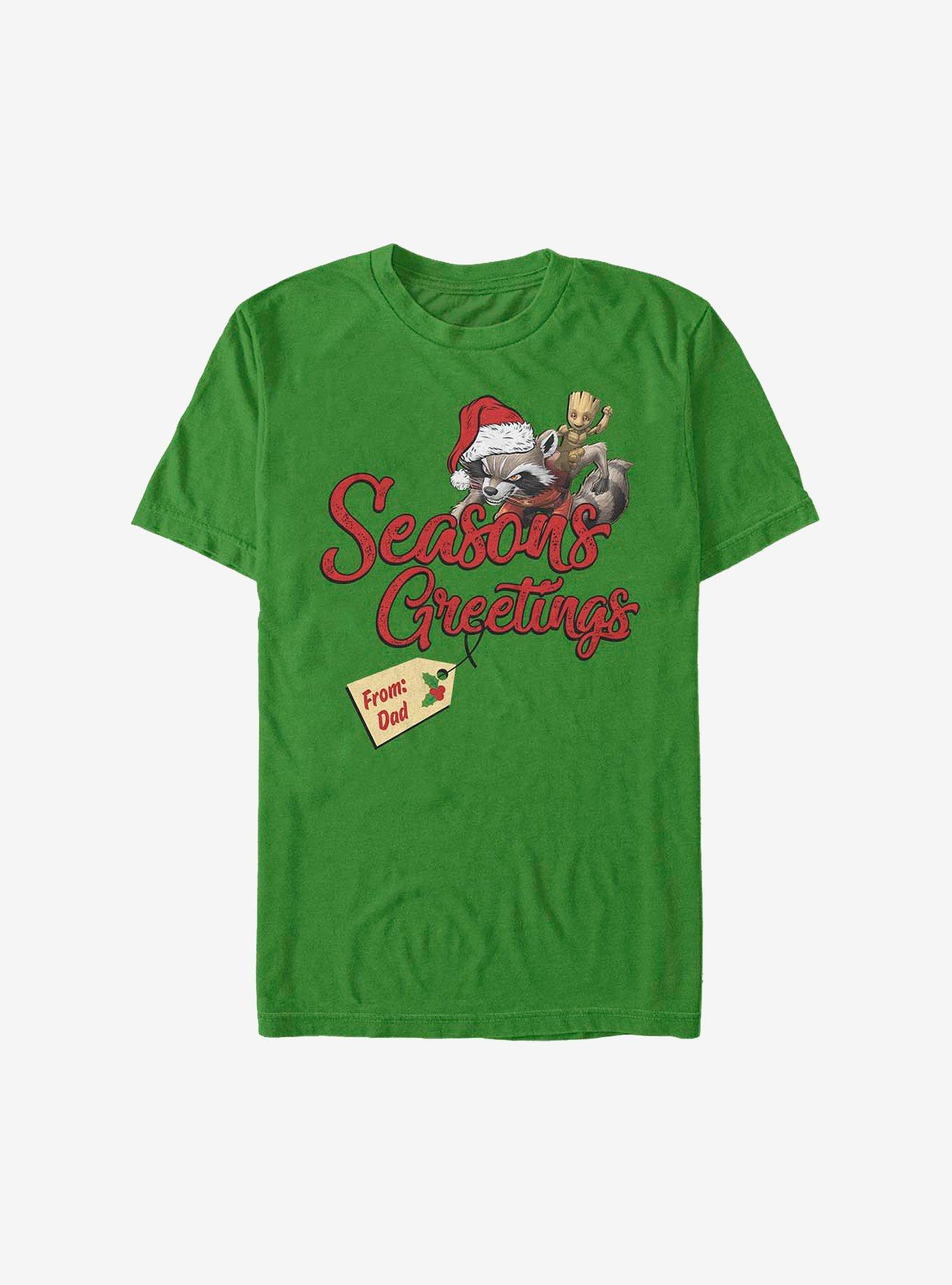 Marvel Guardians Of The Galaxy Seasons Greetings From Dad Holiday T-Shirt, , hi-res
