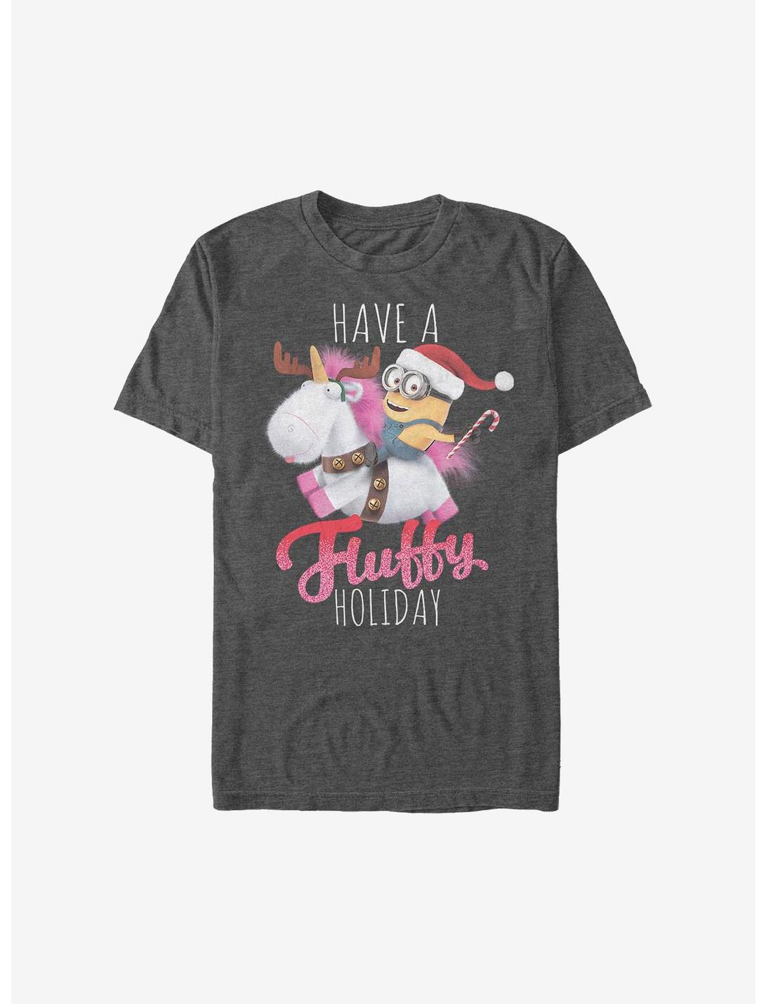 Minion Fluffy Holiday T-Shirt, CHAR HTR, hi-res