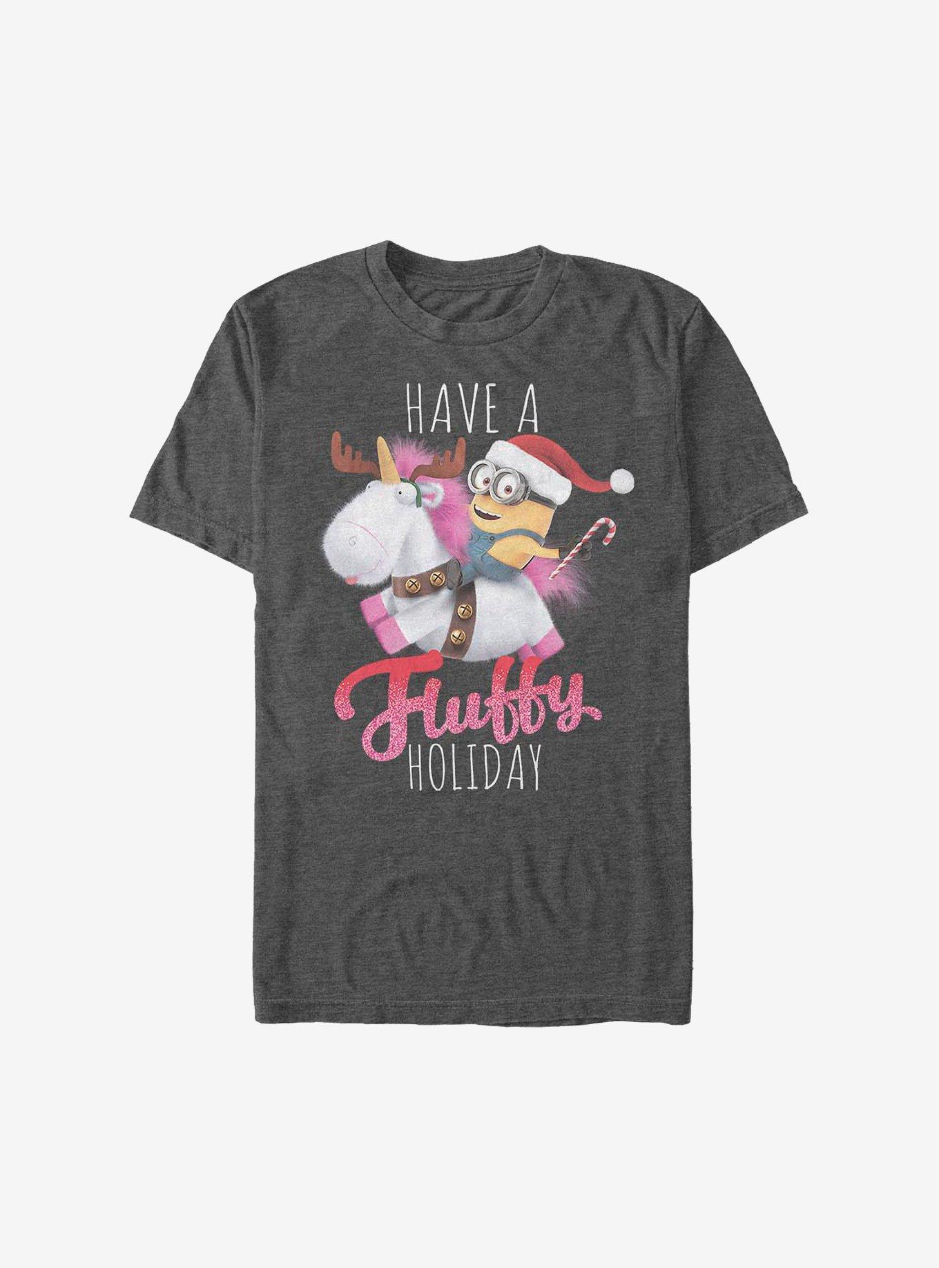Minion Fluffy Holiday T-Shirt, CHAR HTR, hi-res