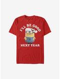Minion I'll Be Good Holiday T-Shirt, RED, hi-res